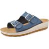 Fly Flot Castana, Ciabatte Donna in Tessuto, Aperte con Doppia Fibbia Regolabile, Sottopiede in Pelle, Cuoio, 37