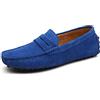 OMNIOF Mocassini da Guida for Uomo Pelle Scamosciata Vamp Dettagli con Cuciture Tacco Piatto Flessibile in Vera Pelle Morbida Casual Slip On per Qualsiasi Abbigliamento (Color : Royal Blue, Size : 48 EU)