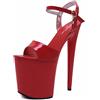 MUYEY 20 cm / 7.87 IN Tacchi alla caviglia Sandali Peep da donna Piattaforma Open Toe tacco alto Stiletto scarpe da corte sexy pole dance scarpe tacchi alti Pole Dance, bianco, 43