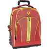 Franco Cosimo Panini FERRARI KIDS - Zaino Scuola Trolley Ufficiale Ferrari, Maniglia Regolabile, Spallacci Imbottiti e Regolabili, Ruote Ø 90 mm Sostituibili, Fondo Preformato Impermeabile, 36x47Hx23 cm, Rosso