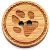 NaturSchatulle - Bottoni in legno con incisione a forma di zampa 12-30 mm, 25 pezzi, ciliegia, 2 fori, in legno, fai da te, cucito, fai da te, cucito, rotondo, 12 mm