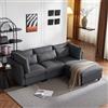 KecDuey Divano, Divano a 3 posti, Divano angolare a forma di L Design moderno, mobili imbottiti, divano per soggiorno, divano ad angolo con poggiapiedi, con funzione letto
