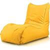 Bepouf - Poltrona Chaise Longue in Poliestere con Imbottitura in Palline di Polistirolo, Poltrona Adatta per Camera, Salotto e Esterni - Dimensione 110x80, Colore Giallo
