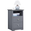 Yaheetech Comodino Camera da Letto con Cassetti 40 x 35 x 60 cm Tavolino Lato Cassettiera Moderno Organizzatore Porta Oggetti Grigio Scuro