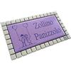 GUIZZO creart - Targa Personalizzata Nomi/Via in Ceramica, Targhetta Modificabile con Cornice Mosaico, Porta Ingresso Numero Civico Esterno Made in Italy 17x9.5H cm Violetto/Bianco