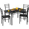 Casaria® Gruppo di Sedute Leo Set 5 Pezzi Tavolo da Pranzo con 4 Sedie Set di Mobili per Sala Cucina Soggiorno Salotto Set da Pranzo Tavoli Sedia