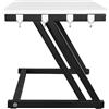 WODFARR Supporto da forno a microonde per forno a microonde e supporto per forno elettrico, mobile a microonde in acciaio al carbonio (nero + marmo-forma a Z, 57 x 38 x 38 cm)