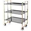 DON HIERRO Carrello da cucina pieghevole dorato con ruote BAUHAUS 3 ripiani