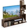 COSTWAY Mobile per TV a Cubi per TV Fino a 50", Tavolo Console Media con Mensole di Stoccaggio a Forma di L e Scomparti Aperti, Centro di Intrattenimento per Soggiorno, Ingresso (Industriale)