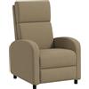 HOMCOM Poltrona Relax Reclinabile Manuale 160° con Poggiapiedi, Poltroncina Reclinabile Imbottita Ergonomica in Tessuto Effetto Lino per Camera da Letto, Ufficio, Salotto e Soggiorno, Beige