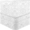 Caritex Fodera Materasso Matrimoniale con Cerniera 180x200 - Fodera Coprimaterasso in Cotone Damascato, Guscio Materasso Matrimoniale Traspirante e Assorbente, Bianco S514