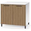 REDÒKASA Base per cucina componibile da 80 cm con anta, realizzata in legno 100% MADE IN ITALY (Bianco con ante Noce)
