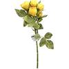 Generico Fiori Artificiali Stelo con 5 BOCCIOLI di Rosa Colore Giallo 45 cm | Fiori Gialli Rose Gialle Finti con Gambo Decorazione bouqeut Composizione Floreale