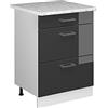 Vicco Mobiletto base per cucina R-Line, Antracite lucido, 60 cm