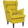 vidaXL Poltrona Giallo Senape in Velluto