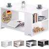 Casaria® Tavolino Divano da Caffè con Ripiano 2 Scomparti 90x60x50cm in Legno Carico Max 50kg Tavolo Basso Soggiorno Salotto