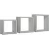 MODULARREDO | INCUBO Set di 3 Mensole da Muro, Cubi Arredo, Mensole Cubo, Cubi da Parete, 35x35, 30x30 e 25x25 p15.5 cm, Grigio Sasso, Kit Tasselli Incluso - Made in Italy