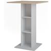 Vicco Tavolo da bar Repose, Bianco/Sonoma, 75 x 75 cm, per l'utilizzo come tavolo alto con ripiani regolabili in altezza