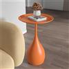 WRatx Tavolino in Metallo con Piano a Vassoio, tavolino da caffè Rotondo, tavolino da Divano, tavolino Moderno, Comodino per Camera da Letto, Facile Montaggio (Arancio A)