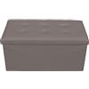 Rebecca Mobili Pouff contenitore, pouf poggiapiedi in ecopelle, poltrona grigia con coperchio - Misure 38 x 76 x 38 cm (HxLxP) - Art. RE4624