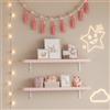[en.casa] Set di 2 Mensole da Parete per Bambini Ripiani Portaoggetti Sospesi a Muro per Cameretta Libri Giocattoli Decorazioni 80 x 17 x 4 cm - Rosa