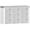Hzuaneri Panca Scarpiera, Scarpiera con Sedile, 9 Scomparti, Organizzatore Portaoggetti, 30 x 80 x 49 cm, per Ingresso, Bianco SB15903GY