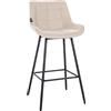 CLP Sgabello Bar Weston Con Motivo Trapuntato I Struttura In Metallo Con Poggiapiedi I Rivestimento In Velluto O Ecopelle Colore crema Materiale Ecopelle