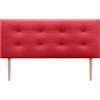DHOME Testiera letto Capitoné. Testiera imbottita ACUALINE Tessuto e similpelle. Testate di letti matrimoniali e singoli (similpelle rossa, 160x115cm con gambe (letti 150/160))