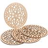 NUOBESTY Base per Borse Uncinetto in Legno Rotonda 4pezzi Design Intagliato Naturale e Struttura Traspirante per Progetti Artigianali e Cucina