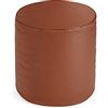 Bepouf Puf Sgabello Rotondo Inki Puff Poggiapiedi Pouf Morbido Ecopelle Pieno (Marrone Scuro, 50x50 cm)