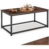tectake 801006 Tavolino Lynch, Piedi in plastica regolabili in altezza, Facile da pulire (industriale scuro)