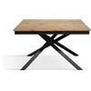 PAZZO DESIGN Tavolo Allungabile Ketty, Rovere Rustico, Gambe Incrociate Nere, Cucina, Soggiorno, Made in Italy, 140x80x76 cm - id_2001