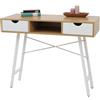 Mendler Scrivania consolle tavolino Sideboard HWC-E92 Legno Effetto 3D 100x40cm - Bianco Legno