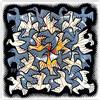 XCPORA M. C. Escher Poster 《Sun And Moon》 Wall Art M. C. Escher Prints M. C. Escher Canvas Painting Modern Picture Home Decor Wall Art 50x50cmx1 Senza Cornice