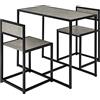 GIANTEX Set di Tavolo da Bar da 3 Pezzi, Set 3 Pezzi con 2 Sedie e Tavolo, Piccolo Tavolo da Cucina per 2 Persone, Tavolo da Bistrò, 3 Colori