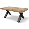 Mar.c.a. Design - Tavolo Allungabile 180/480x90x77 cm - Piano in Nobilitato Rovere Rustico e Gambe in Legno Nere a X - Made in Italy