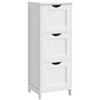 WOLTU Mobile da Bagno, Mobiletto Bagno Salvaspazio, con 3 Cassetti, 32 x 30 x 81 cm, Armadio Autoportante, per Sala da Pranzo, Cucina, Stile Moderno, Bianco BZS123ws