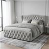 MOTUZP Letto Imbottito Matrimoniale 160 x 200 cm, Letto di Stoccaggio Idraulico