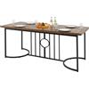 LIFEZEAL Tavolo da Pranzo, Tavolo da Cucina, 180x80 cm, Stile Industriale, per 6-8 Persone, in Legno+Metallo, Gambe Semicircolari, per Sala da Pranzo, Soggiorno, Max 135 kg