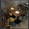 LANTUS Tavolo da Bistrot, Tavolo da Bar, per Interno Esterno MDF Acciaio Inox Alto, 2 in 1 in Acciaio Mangia in Piedi, Ristorante Quadrato con Piedi Centrali, 60 * 60 * 75 cm (Vintage)