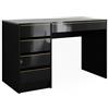 Vicco Scrivania Sherry, Nero lucido, 55 x 120 cm | con cassetti, adatto come postazione di lavoro per home office o studio