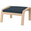 Ikea POÄNG poggiapiedi, impiallacciato rovere tinto bianco/Hillared blu scuro