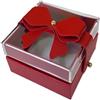 Generico 10 Scatole Portaconfetti | Vari Colori | con Coperchio in Plexiglass Base in cartoncino Rivestito 6.8x6.8x4.6cm Fiocco Similpelle BOMBONIERE Cerimonie Porta Confetti (Rosso)