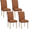 Yaheetech Set 4 Sedie Imbottite Alto Legno Massello Bottoni Sala Cucina