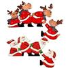 Uanratg 2 Pezzi di Decorazioni per la Cornice della Porta di Natale in Legno A Tema di Babbo Natale.