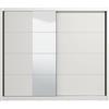 Arredo Stock Armadio moderno Alba bianco in MDF con specchio due ante scorrevoli 250,8X59,8X215,7 cm