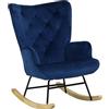 Totò Piccinni Poltrona Poltroncina a DONDOLO in Velluto di Design (Poltrona, Velluto Blu)