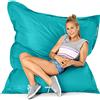 Green Bean© Poltrona a Sacco da Interni XXL 140x180cm 380 Lt Imbottitura in Perle EPS per Bambini e Adulti Cuscino Gigante Lavabile Resistente alle intemperie Sedia Cuscino per Pavimento Turchese