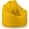 Bepouf - Pouf a Sacco Mega 85Øx135Hcm 335L 100% Ecopelle Giallo Canarino Imbottito, Sedersi Bambini, Pouf Poltrona Salotto e Camera da Letto Comodo, Lavabile, Anallergico Impermeabile