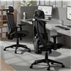 STOOLINK Sedia Scrivania Ergonomica Ruote in Rete di Carbonio, Nero
